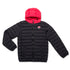 Piumino nero da bambino con cappuccio rosso e logo sul petto Ducati Corse, Brand, SKU a766000004, Immagine 0